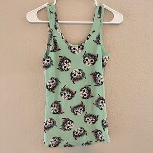 kids no boundries teal cat logo tank top shirt